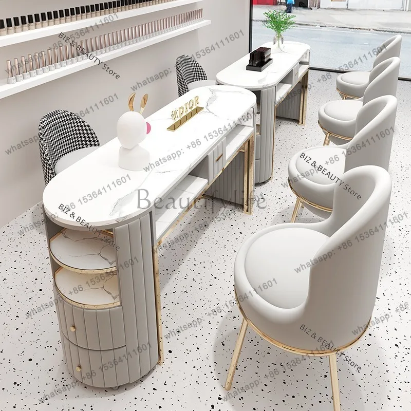 FG Reception Desks Nail Tables High-power Vacuum Cleaner Manicure Salon Nail Tables Complete Set of Sockets Furniture Tavolo JTN
