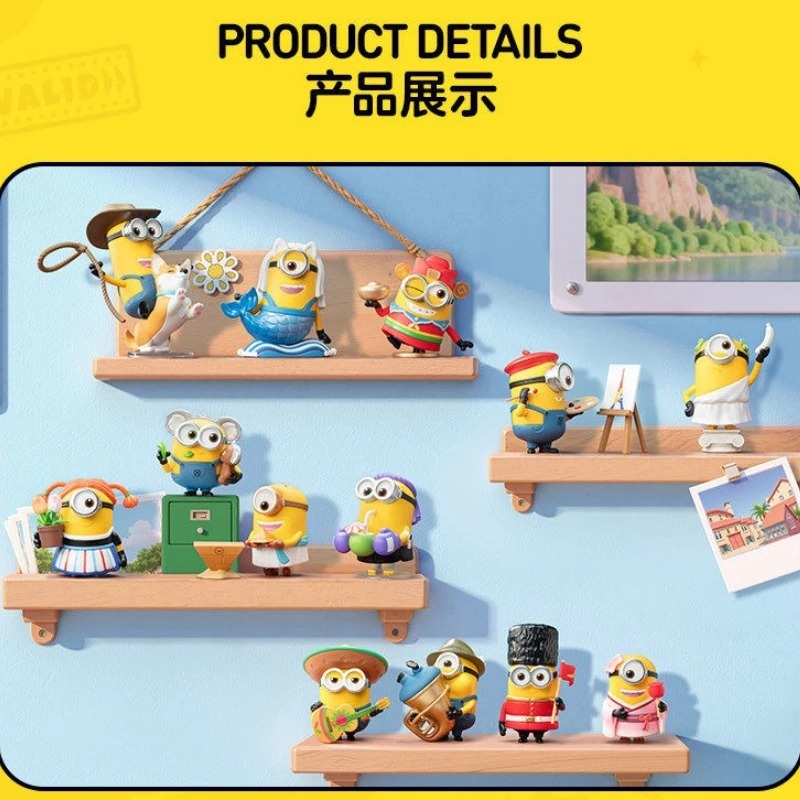 

POPMART Миньоны, серия World Tour, фигурка, слепая коробка, интересный подарок для модных тенденций, коллекционные предметы, модные игрушки, предметы искусства