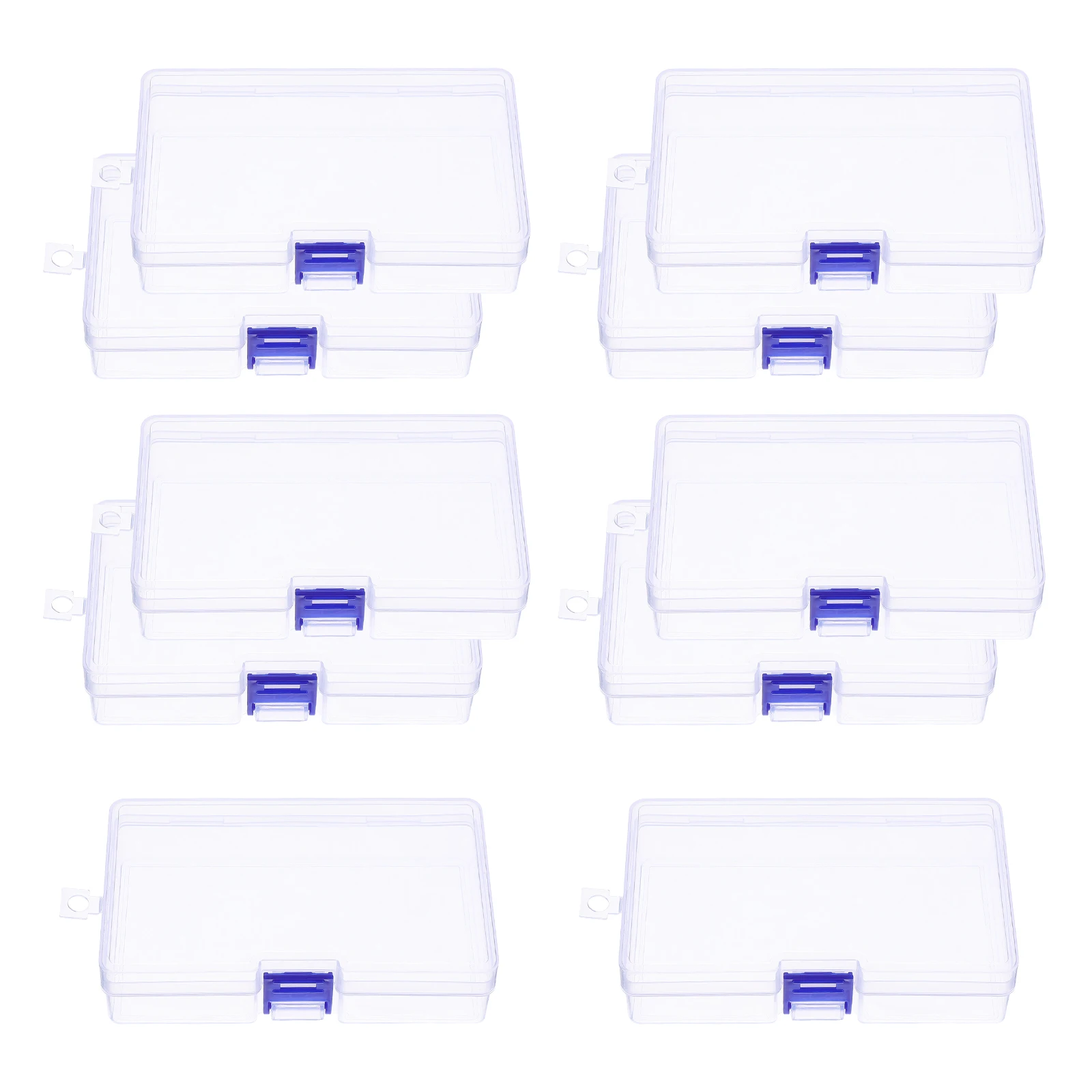 

10pcs Plastic Storage Box Transparent For Earrings Rings Hair Ties Medicine Dustproof Cover Pp Material Storage Container