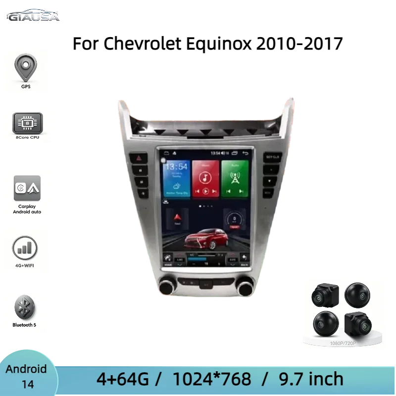 Car Radio For Chevrolet Equinox 2010-2017 Video Players With Screen Bluetooth 2Din Android Stereo Receiver Automotive Multimedia