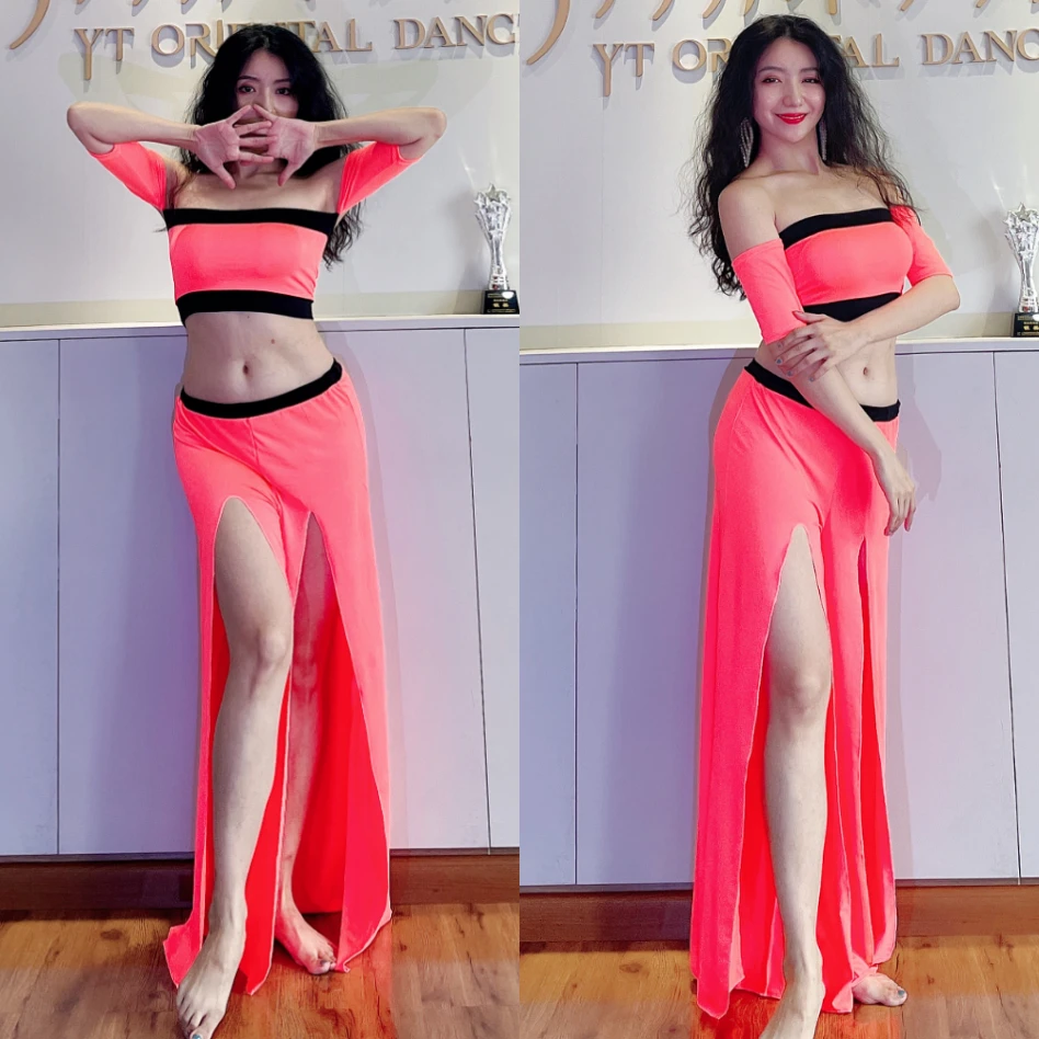 Dança do Ventre traje Bailarino Lições Desgaste 2023 Para Mulheres Conjunto Oriental Adulto Roupas Profissionais TOP + calças terno，vestidos de baile，enço de quadril，saia ，roupas,feminina