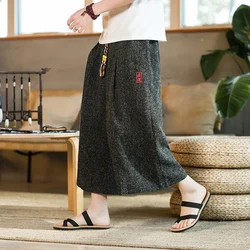 Japan Style Kimono Pants Men Bath Pant Japanese Samurai Harajuku Casual Loose Mens Shorts Yukata Wide Leg Trousers Plus Size 5XL