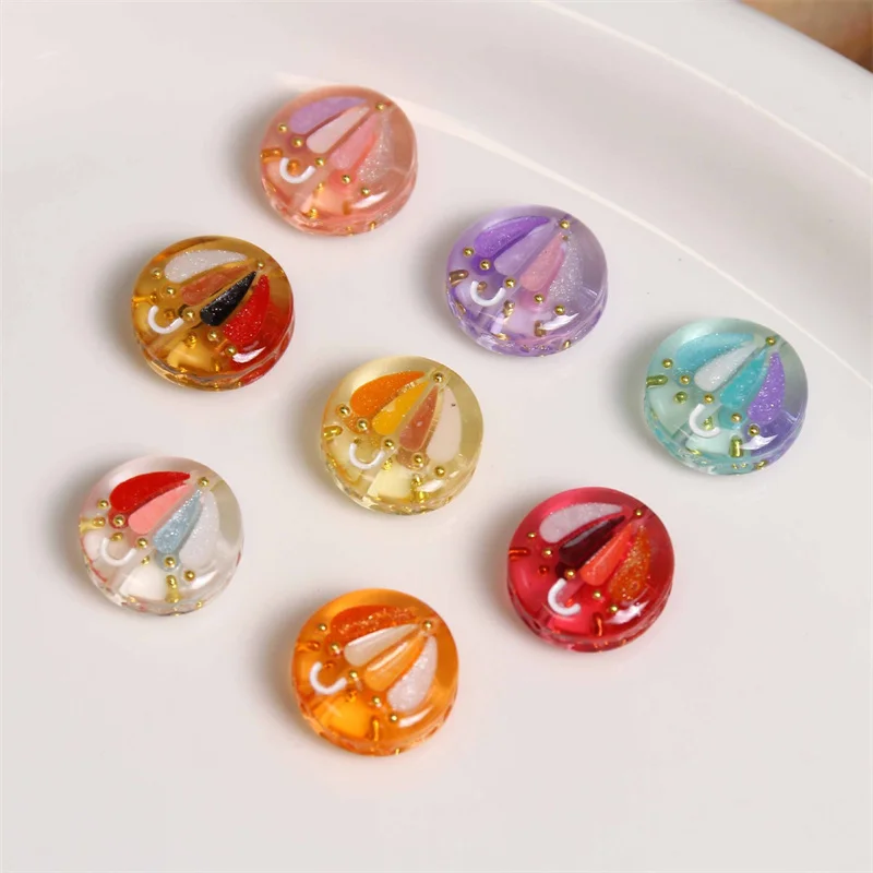 最小注文-20-ピース-ロット-16-ミリメートルカラー傘パターンコアジオメトリラウンド形状樹脂ビーズ-diy-ジュエリーペンダントアクセサリー
