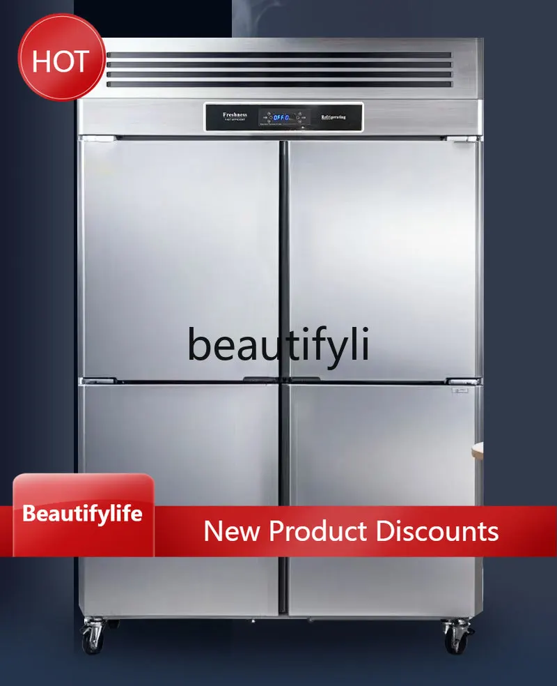 

A61 Commercial Refrigerator Display Cabinet Fresh-keeping Cabinet Six-door Refrigerated Plus Freezer Cabinet Kitchen Vertical