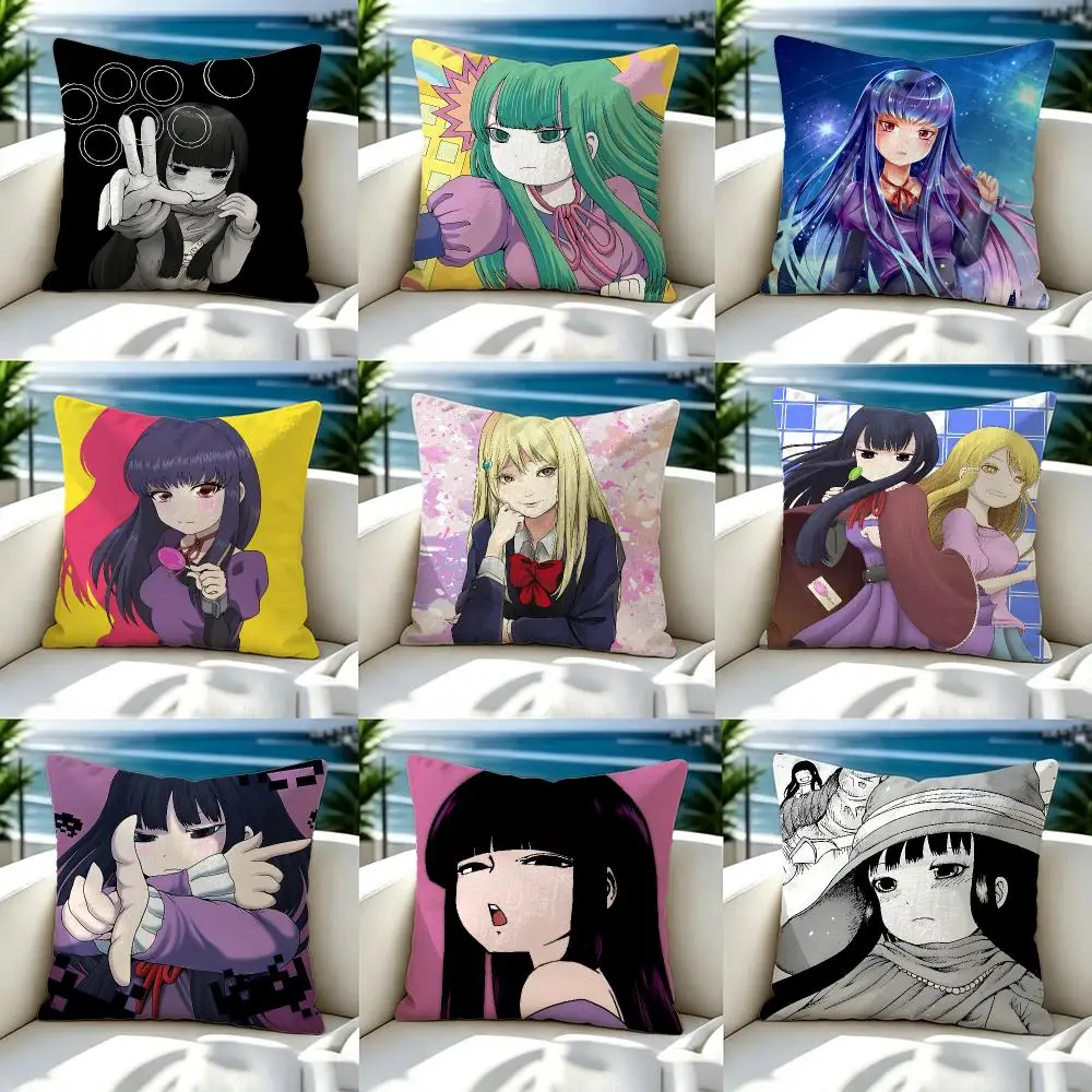 Anime High Score Girl Cushion Cover Soft Pillow Cover Two‑Side Printing Throw Pillow Case for Sofa Pillowcase Home Decoration