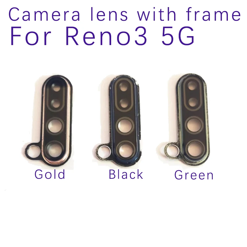 

Back Camera Glass Lens Cover For OPPO Reno 3 5G Rear Main Camera Lens Glass with Frame Parts