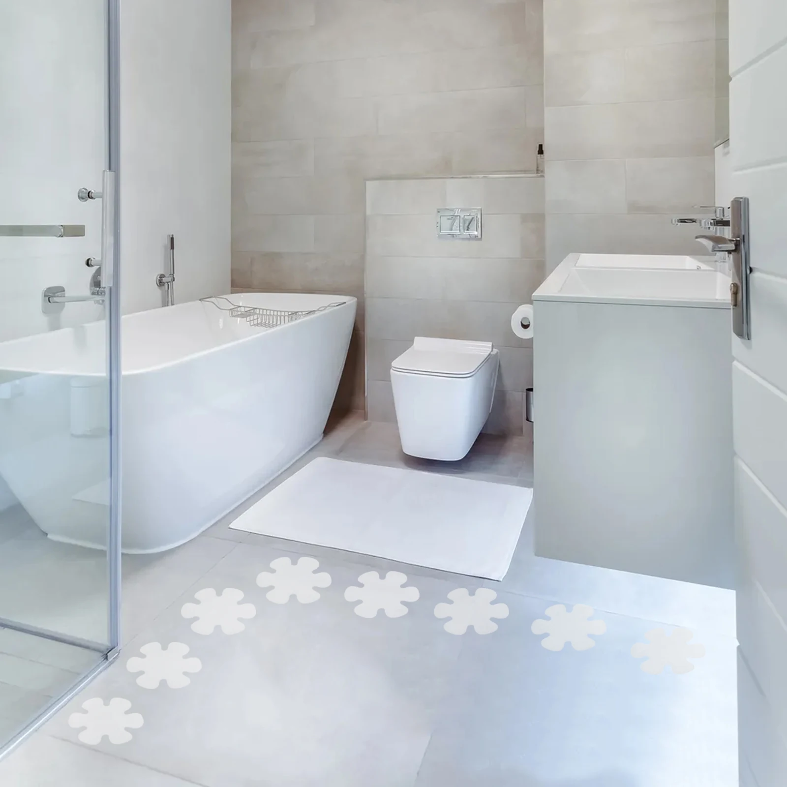 

16pcs Bath Safety Anti-Slip Stickers Non-Slip Shower Pads For Bathroom Kitchen Pool Balcony Corridor Stairs Transparent Easy Diy