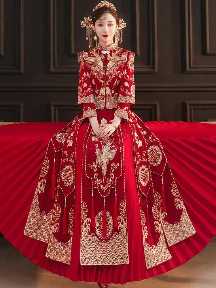 

Новый китайский традиционный декор в виде крупных фигур дракона и феникса для тостов на свадебной церемонии