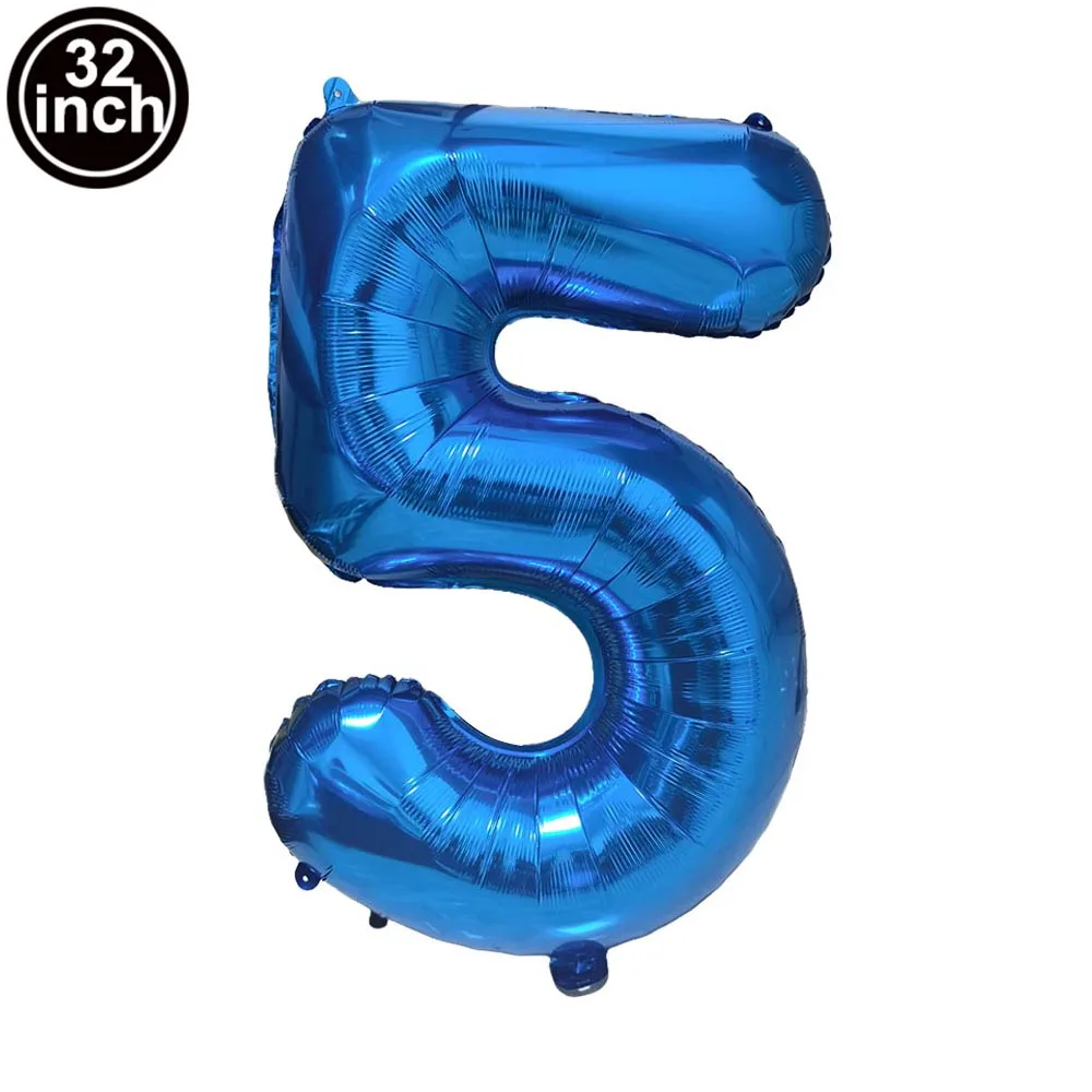 Navy Blue Number 1 2 3-9 Balloon 32Inch for 1st-9th Birthday Decoration Navy Blue Foil Number Ballon for Birthday Party Decor