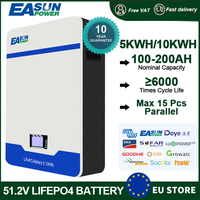 51.2V LiFePO4 Battery Lithium Powerwall 48v 100Ah 200Ah 5kwh 6000+ Cycle CAN RS485 BMS Parallel 15p Off/On Grid
