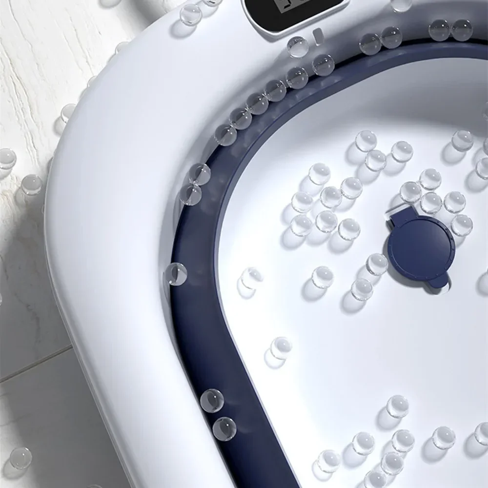 Bañera de silicona plegable con temperatura en tiempo Real para bebé, cubo para baño de pies antideslizante, baño plegable con Sensor de temperatura