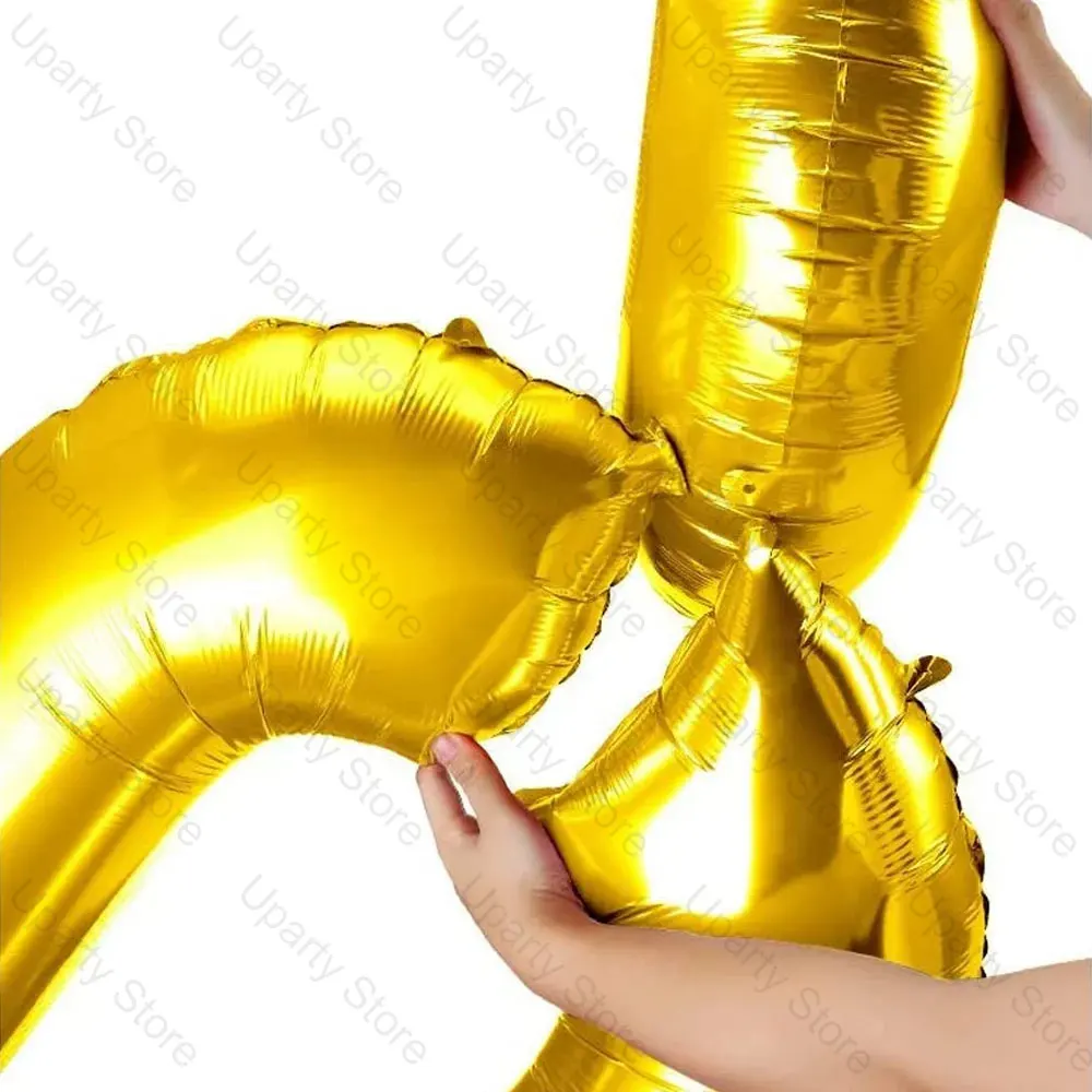 10 Stück Folienkettenballons DIY 16/32 Zoll Metall Silber Gold Riesenkettenballons für Geburtstag 80er 90er Jahre Party Hochzeitsdekorationen – Detail 4