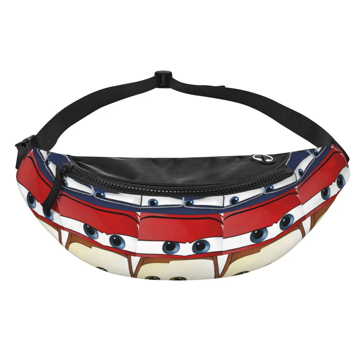 

Custom Lightning Anime Car M-McQueen Fanny Pack Women Men Crossbody Waist Bag for Running Phone Money Pouch