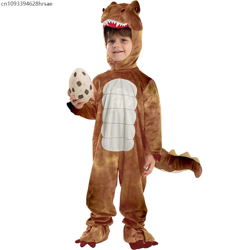 Crianças dinossauro cosplay traje da criança tiranossauro palco mostrar role play macacão com capuz