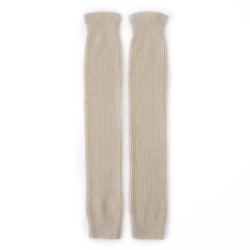 Autunno Inverno 100% Cashmere Ginocchiere Scaldamuscoli Vecchie gambe fredde Coprigambe calde per articolazioni del ginocchio Calzini sopra il ginocchio a tubo lungo lavorato a maglia
