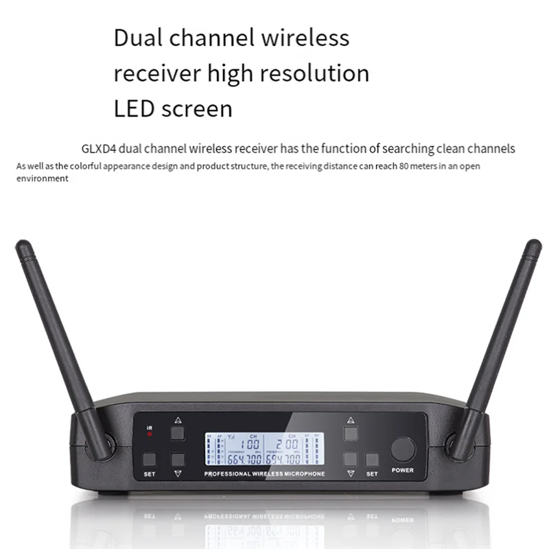 

A34M-Handheld Wireless Microphone GLXD4 Professional UHF System Handheld Mic For Stage Speech Wedding Show Band Party Church-US