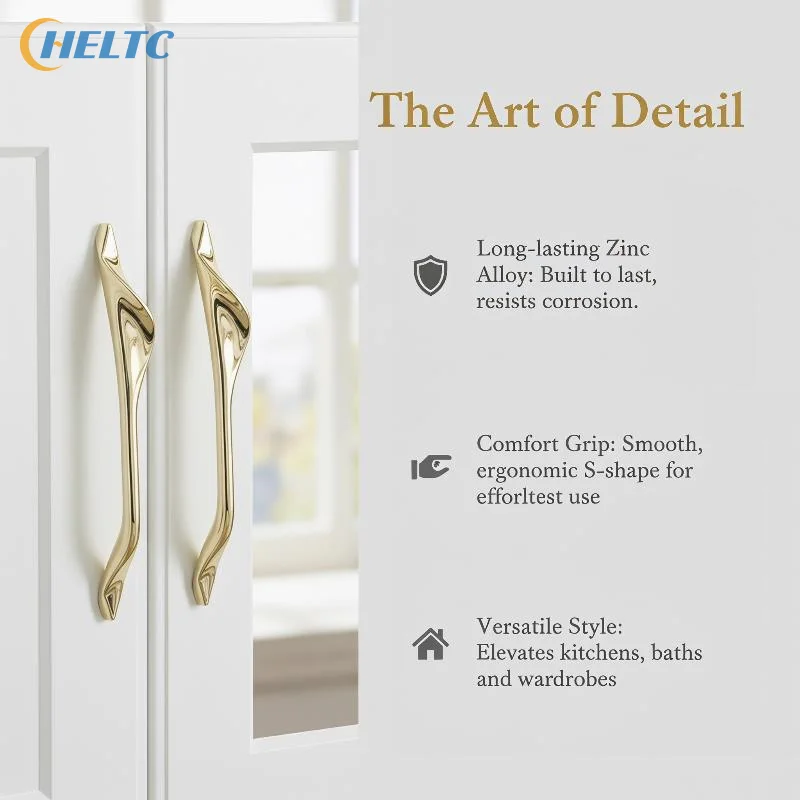 Minimalist S Shaped Luxury Handles for Wardrobe Doors and Kitchen Cabinets Modern Home Drawer Pulls