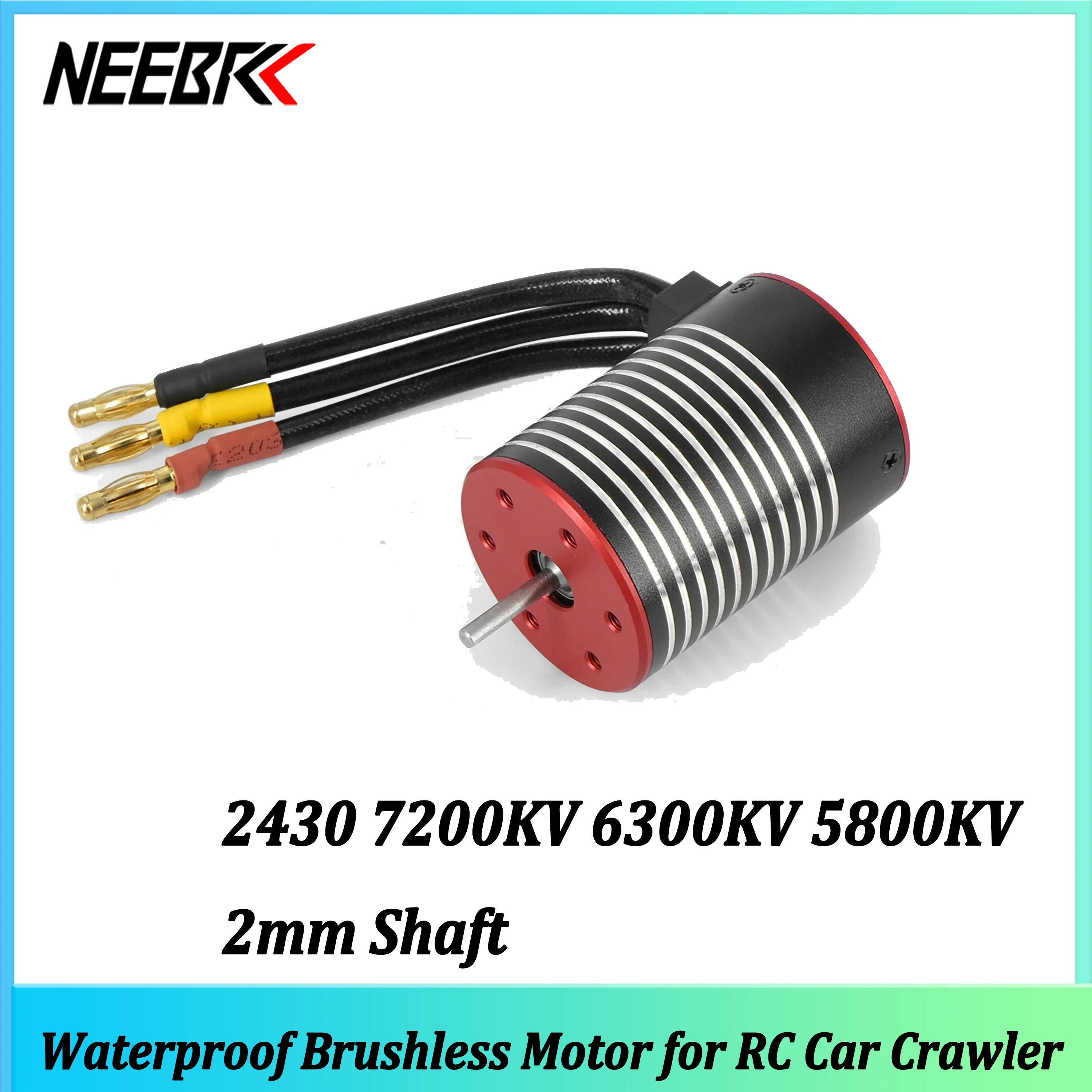 NEEBRC 2430 7200KV 6300KV 5800KV Wasserdichter Brushless Motor 2mm Welle für RC Auto LKW Crawler Boot Wltoys Traxxas Modellteile