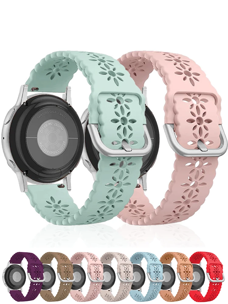 Lace band for samsung galaxy watch 6 4/classic/5/5 pro/Active 2/Gear S3 silicone slim 20mm 22mm bracet huawei gt 3-2e-pro strap