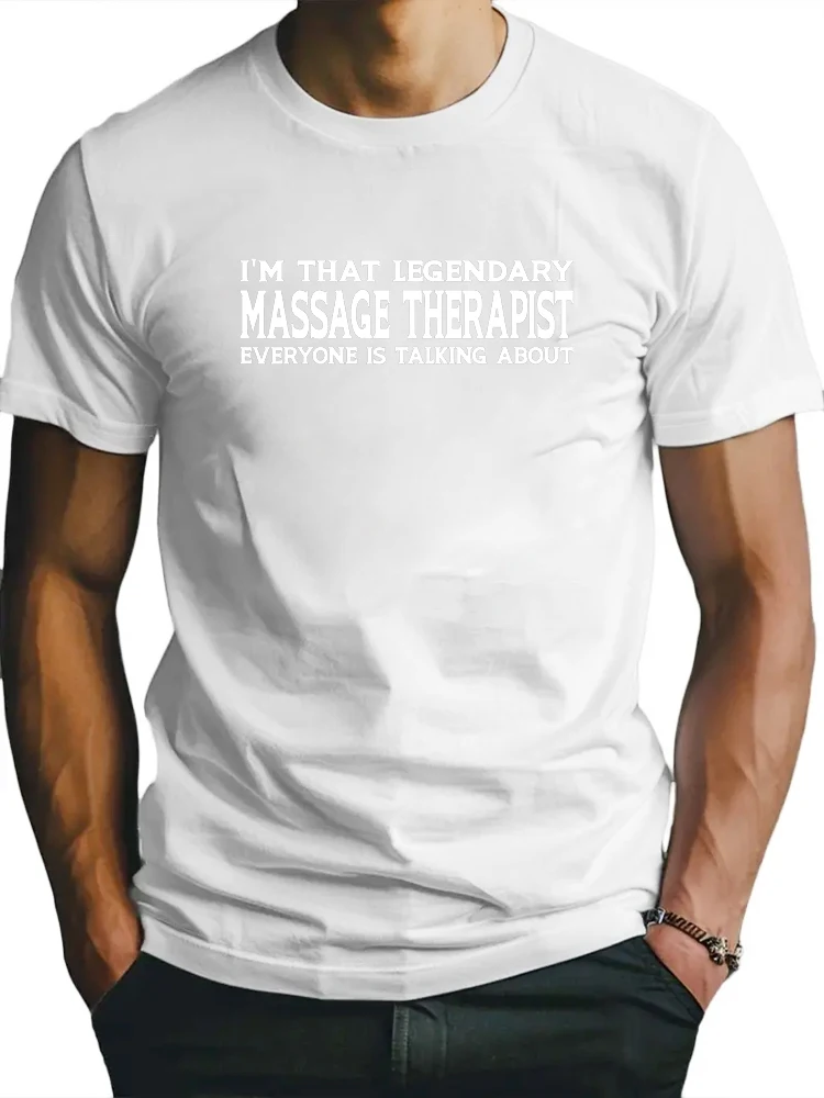 Massage Therapist Job Title Employee Funny Massage Therapist Long Sleeve T-Shirt Men\'s T-shirt Tops Fashion Clothing