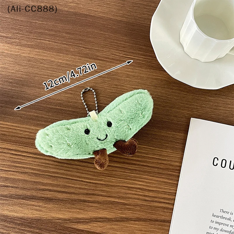 〔CC88〕12cm Small Fresh Cute Fun Cucumber Plush Doll Pendant Bag Charm Keychain Backpack Ornament Hanging Decoration Accessories