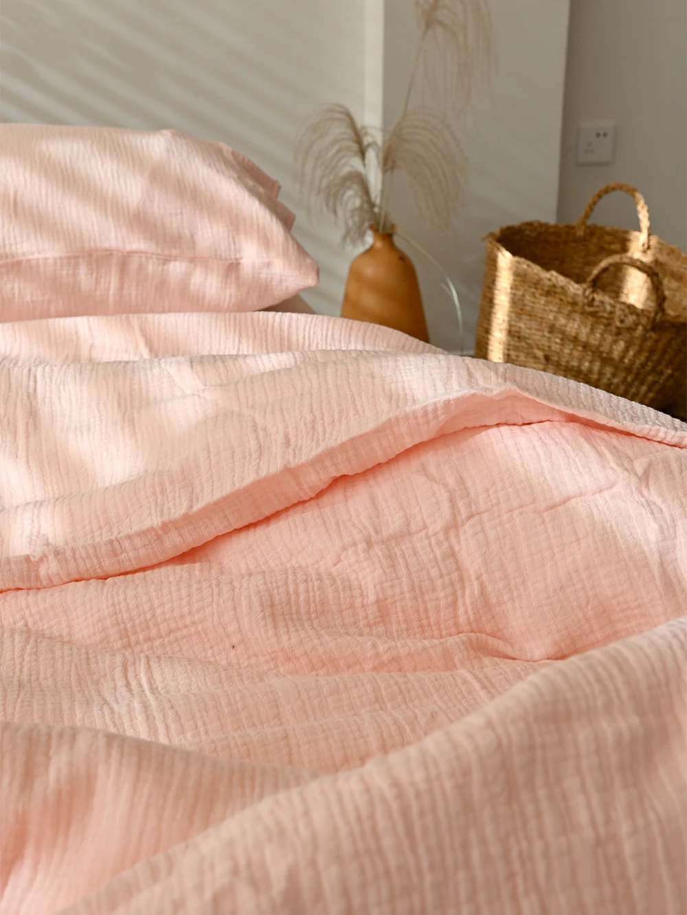 Soft Pure Cotton Double Layered Bedding Covers Single Double Quilt Duvet Cover Pillowcase Maternity And Infant Friendly