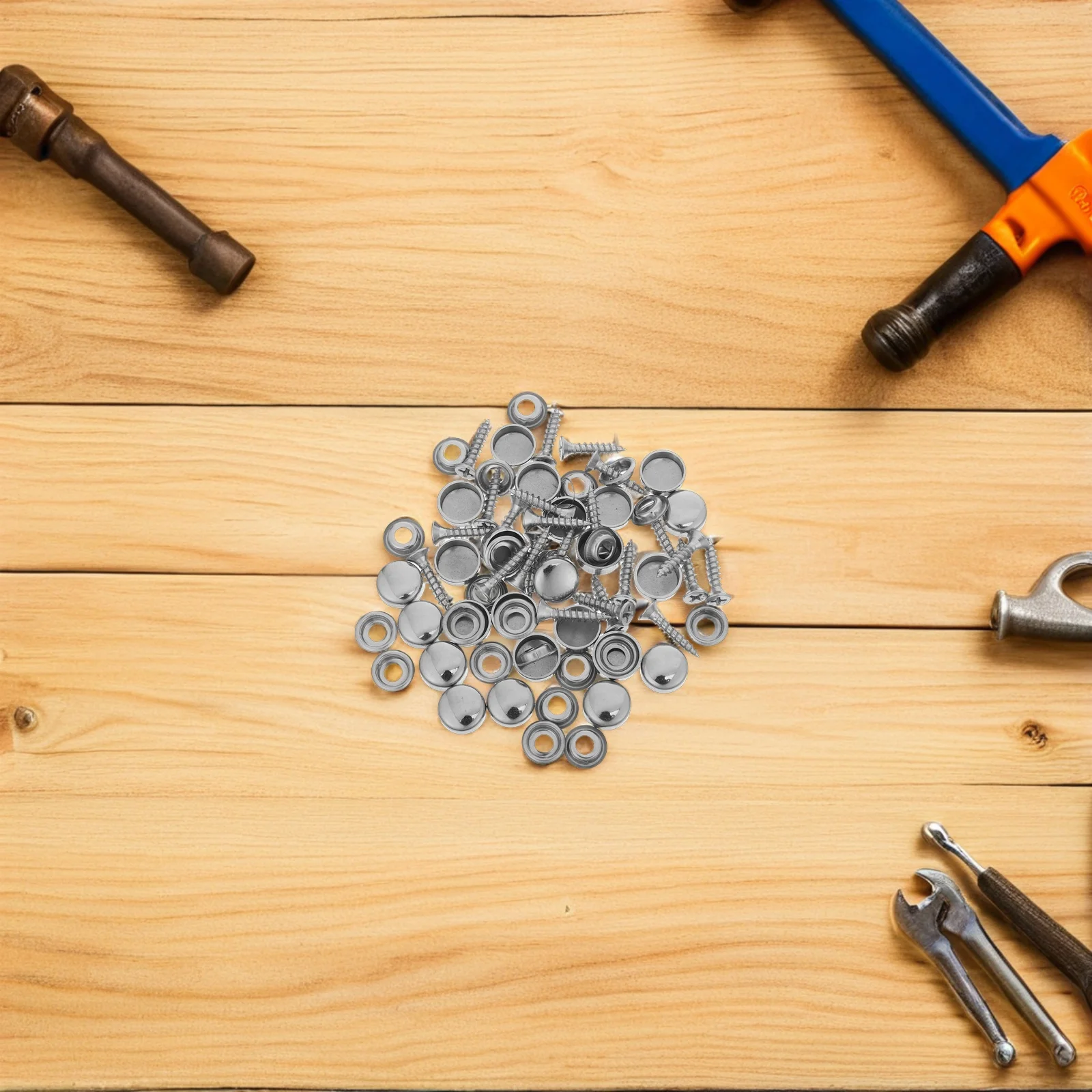 24 مجموعات نحى الفولاذ المقاوم للصدأ قبعات المسمار السحابات الزخرفية مرآة تصاعد مسامير قبعات للزجاج الفضة الأثاث السحابات #5