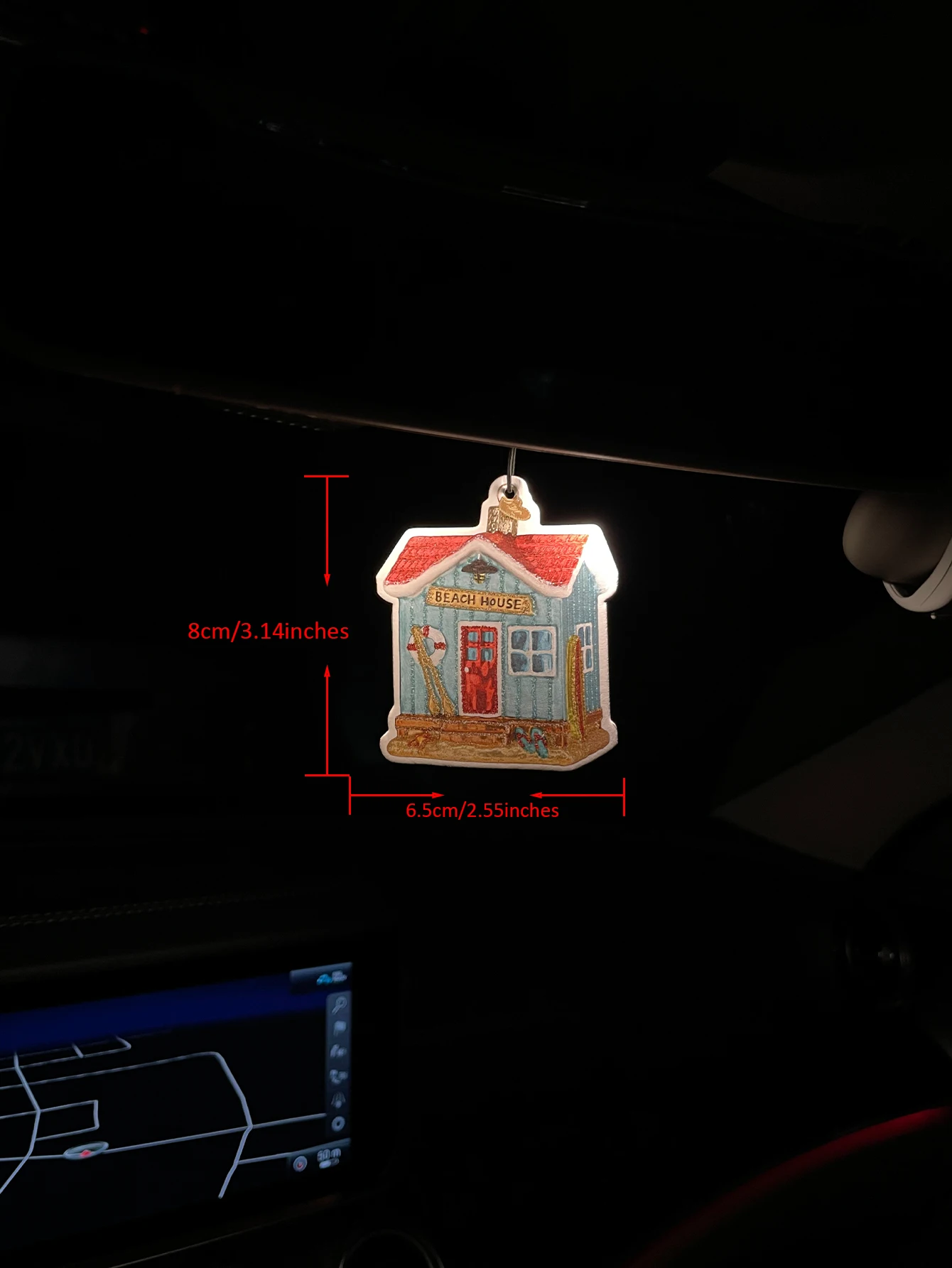 Beach House Coastal Surf Hut Car Air Freshener Hanging Fragrance, Natural Plant Extract Scent, Alcohol‑Free Non‑Toxic, Heat Resi