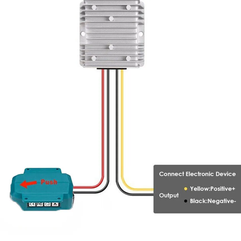 Imagem -06 - Adaptador Conversor para Makita Li-ion Buck Boost Automático Regulador de Tensão Faça Você Mesmo dc 18v a 12v 10a 120w