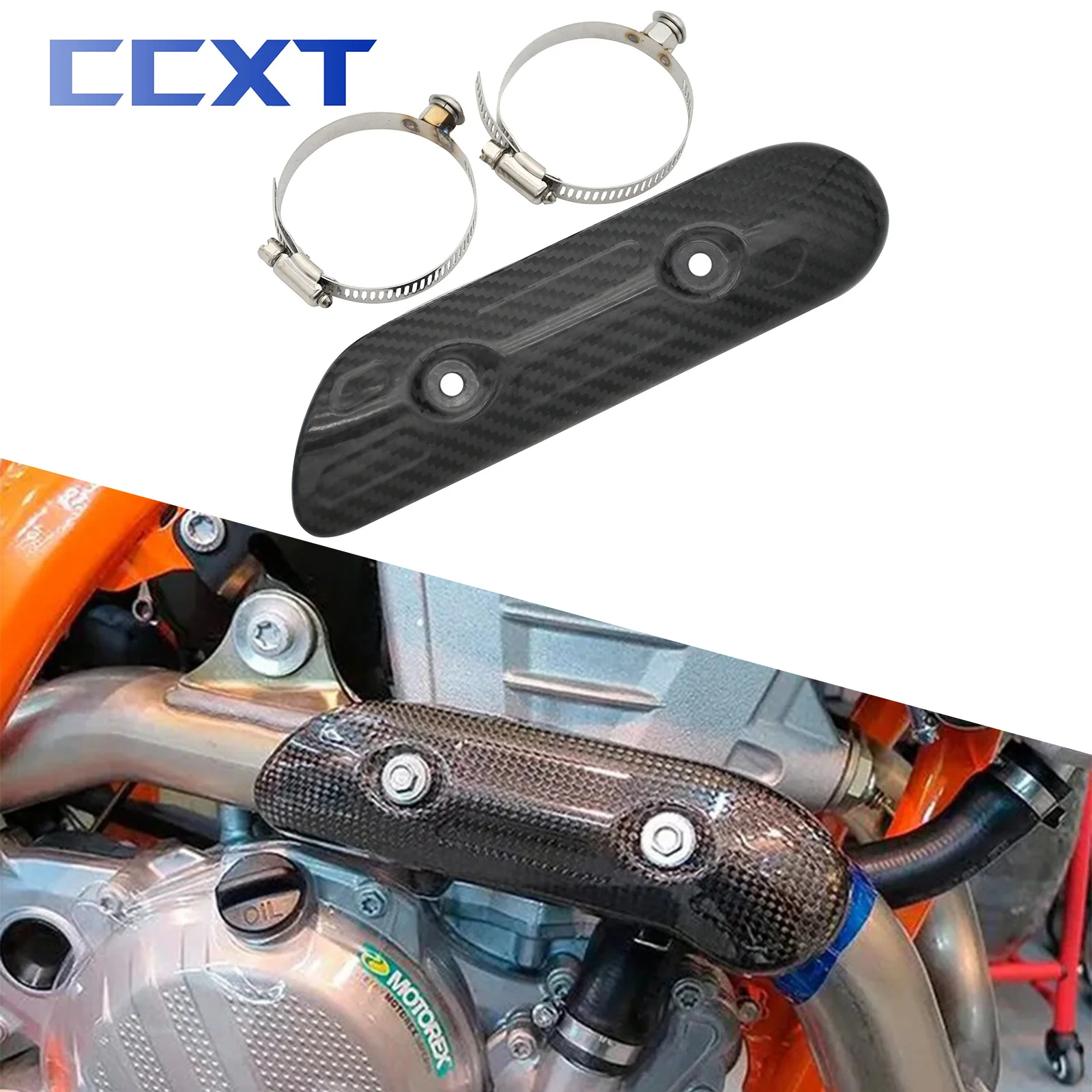 Мотоциклетный теплозащитный экран из углеродного волокна, защитная крышка для KTM 250EXCF 350EXCF 400EXC 450EXC 500EXC 250SXF 4-тактный Мотоциклетный теплозащитный экран из углеродного волокна, защитная крышка для KTM 250EXCF 350EXCF 400EXC 450EXC 500EXC 250SXF 4-тактный