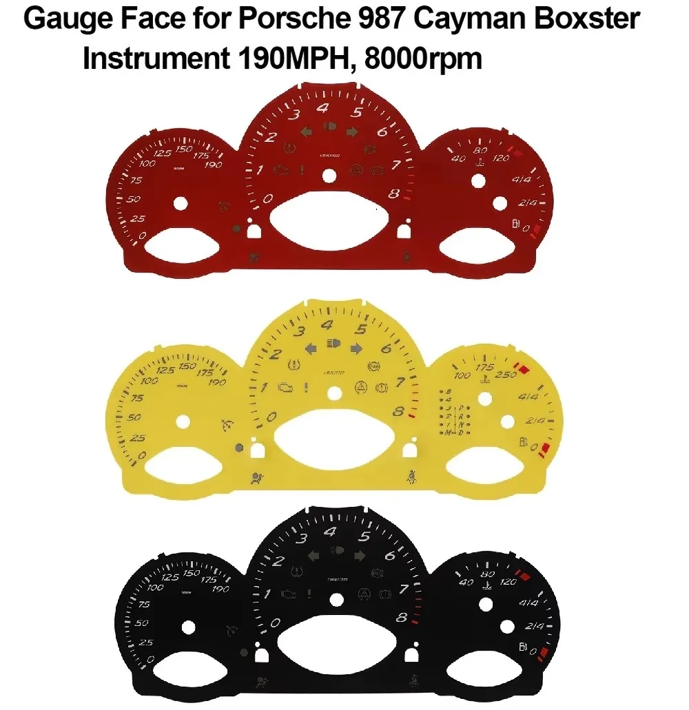 

Панель приборов 190MPH 8000rpm для Porsche 987 Cayman Boxster