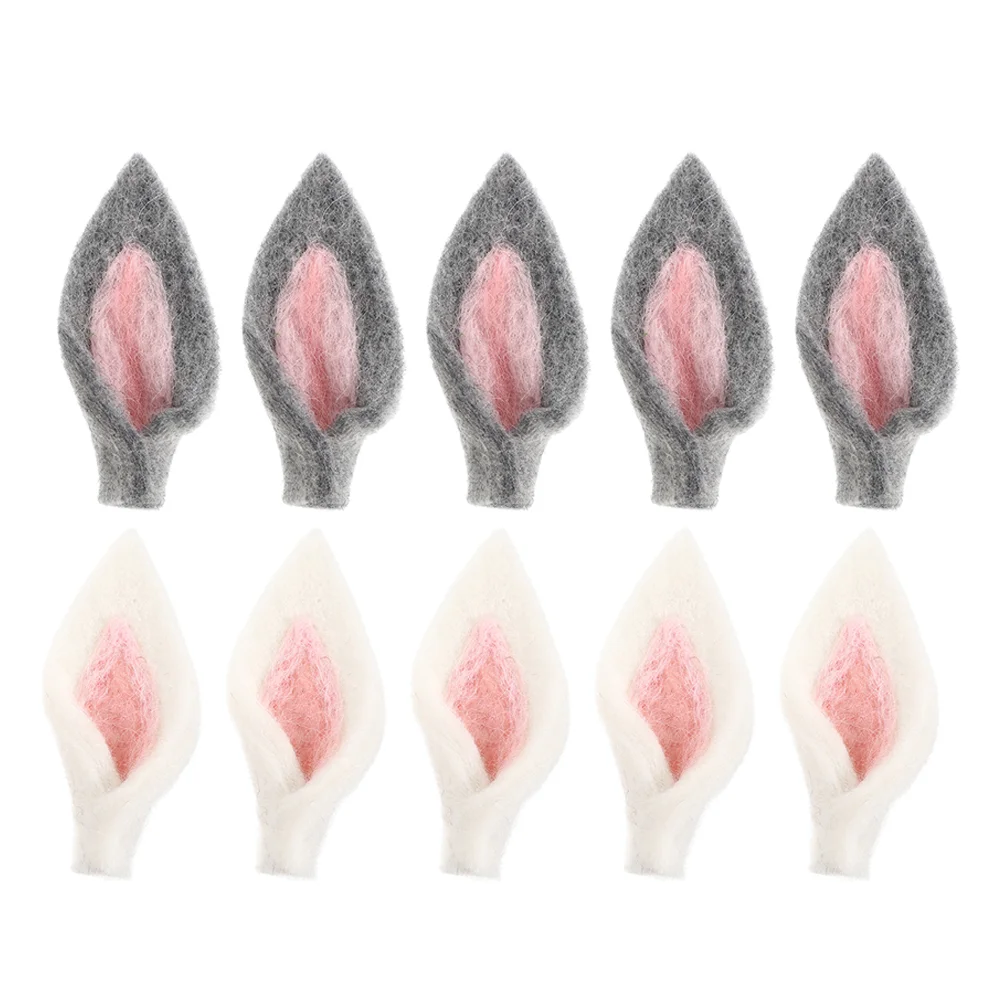 

10 Pcs Hair Accessories Easter Felt Decorations Bunny Ear Jewelry Brooch DIY Crafts Apple Rabbit Ears Hat Ornaments