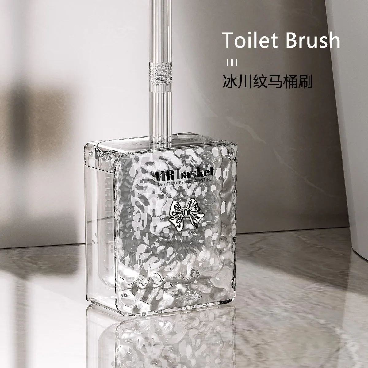 Toilet brush wall mounted cleaning silicone long handled transparent toilet cleaning bathroom accessories