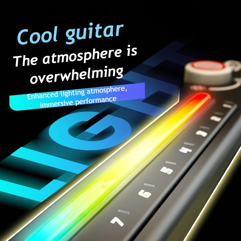 Wielofunkcyjna Elektryczna Gitara Zabawka DJ Muzyka Bez Strun Bluetooth Wczesna Edukacja Instrument Muzyczny Zabawka Gitara Prezent dla Chłopców i Dziewcząt