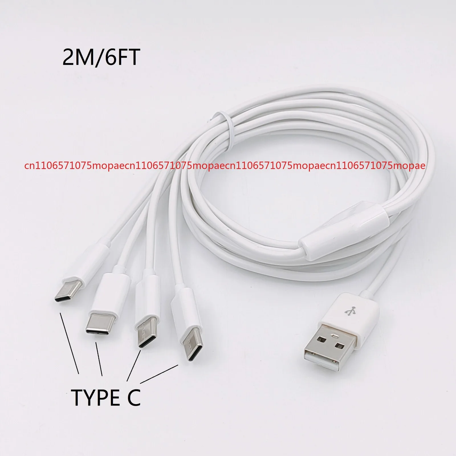 

Зарядный кабель USB-A на 2 м, 6 футов, 4 USB C для смартфонов, планшетов с портами USB-C