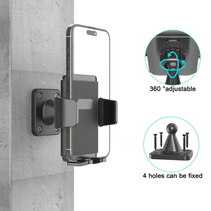  ABS Wall Mounted Mobile Holder Bracket Secure Grip For Busy Cooking Environment