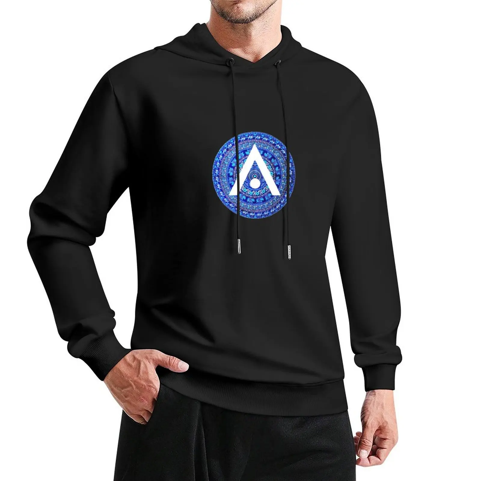 Blue Boho Aveda Logo Pullover Hoodie autumn clothes tracksuit men