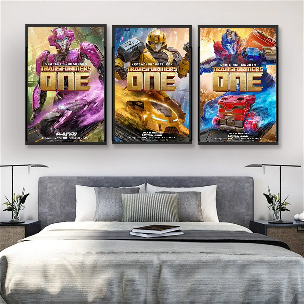 Póster de lona de personajes de dibujos animados de películas de animación de Disney, arte de pared t-transformers One, decoración del hogar para