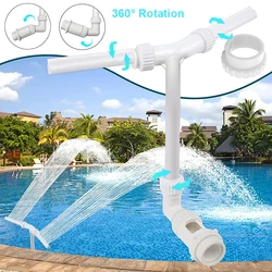 Pool Fountain for Above and In-Ground Pools,Dual Spray Water Fountain for Swimming Pool,PVC Adjustable Waterfall Pool Sprinkler