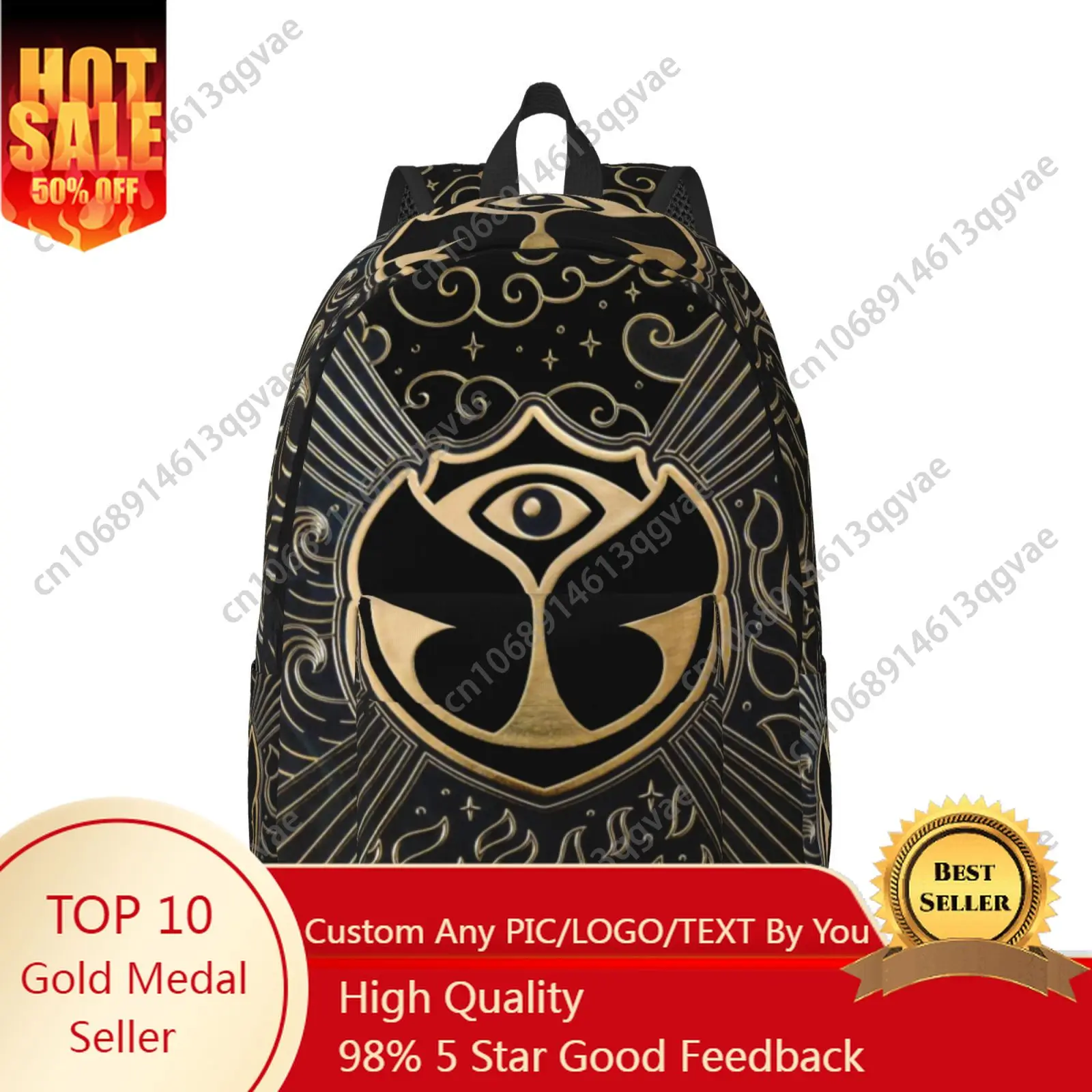 

Tomorrowland Flag Music Festival Custom Canvas Lightweight Backpack Fashion Durable Student Men Women Business Daypack