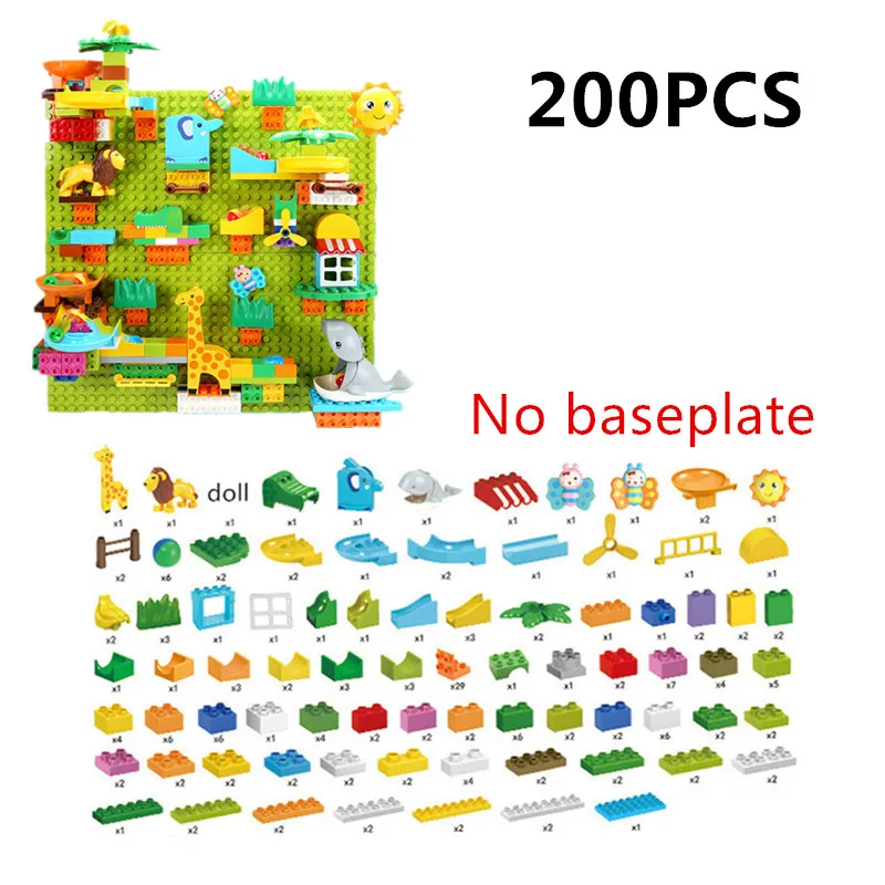 200PCS Marble Race Run Building Blocks Complementary Parts Compatible Large Size(No Plate)