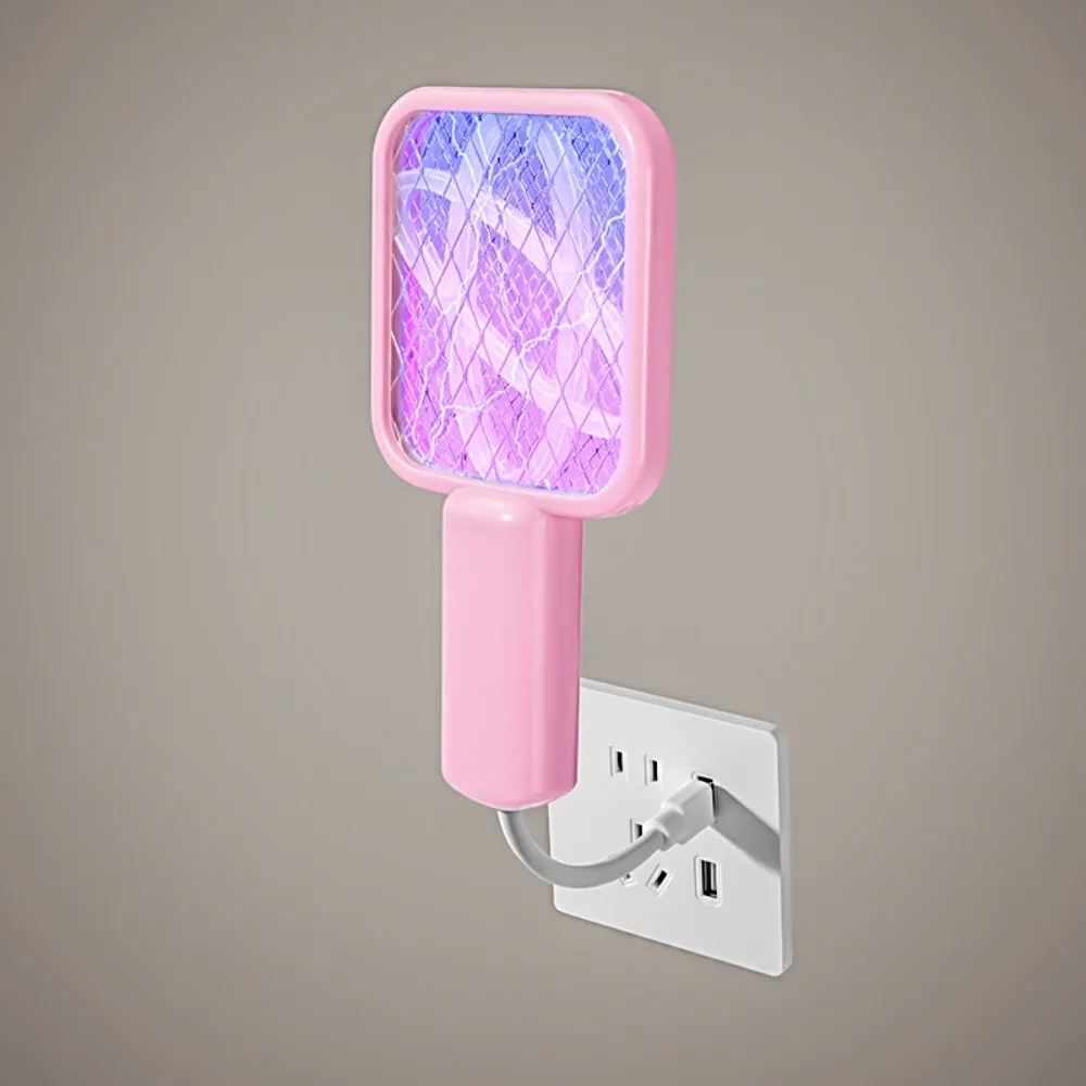 

Bendable Handle USB Mosquito Swatter Trap Adjustable Direction Insulated Protective Net UV Light Mosquito Trap Space-saving