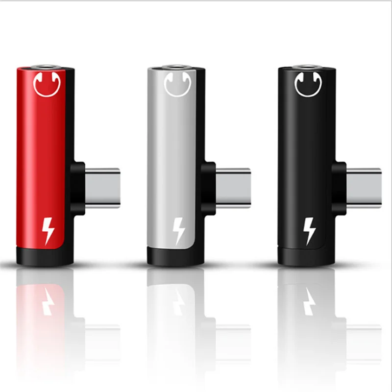 Huawei用Cタイプスプリッターアダプター,オーディオヘッドホン,充電ジャック,ヘッドホン,補助ケーブルコネクタ-b,2 in 1, 3.5mm