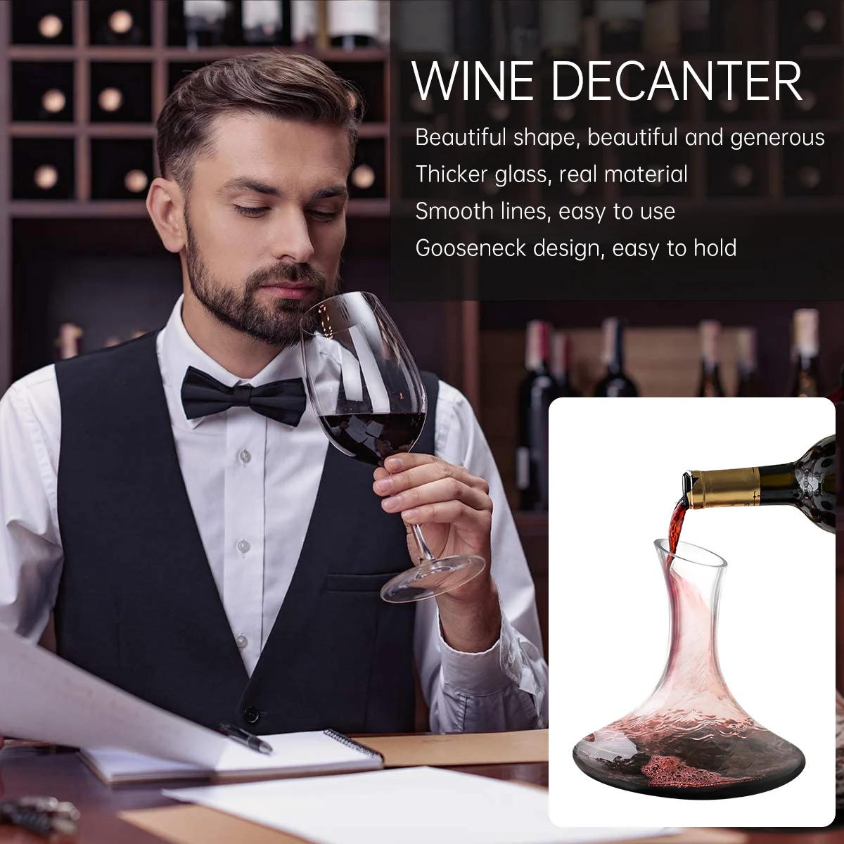 

1 шт. графин для вина, быстрый хрустальный стеклянный дистрибьютор, кислородный графин для напитков, диспенсер для вина, украшение дома