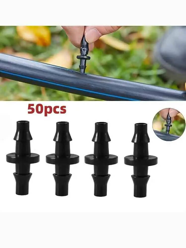 50 Conectores de Riego por Goteo con Púas de 4/7 mm, Accesorios para Tuberías de Agua de Jardín, Accesorios de Riego Agrícola y Paisajístico