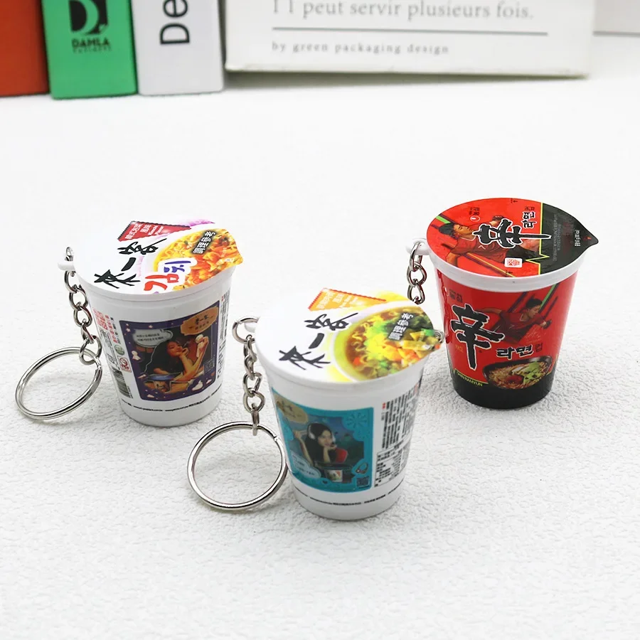 Realistic Instant Noodles Keychain, Faux Food Pendant key chain