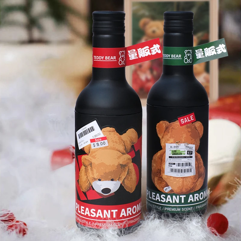 

Bear Wine Bottle Perfume Solid Creative Ornaments Decoration Wardrobe Car Portable Air Freshener Retractable Fruity Aromatherapy