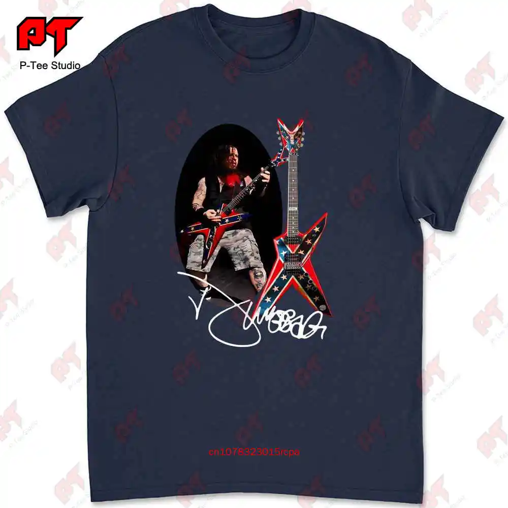 Dimebag Darrell Costume Playing Guitar Signatures T-shirt 1C3H