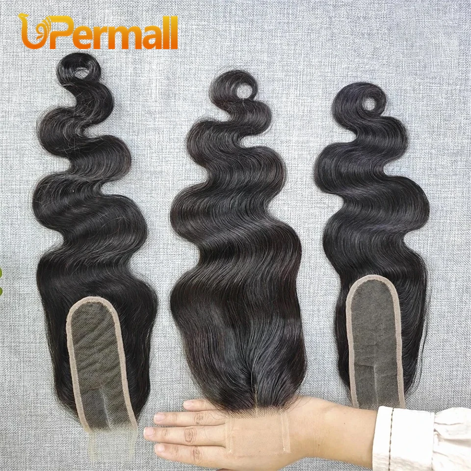 Upermall 2x6 Kim K Real Hd Lace Closure Only Pre Plucked Straight Body Wave Can Be Bleached Deep Part Frontal Peruvian Remy Hair