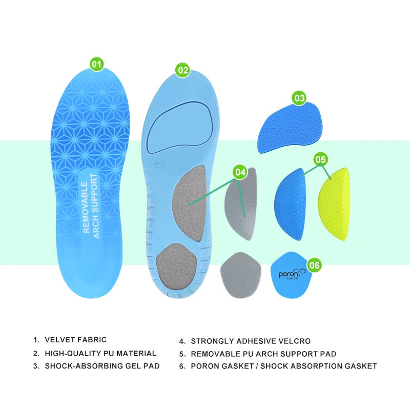 Removable Arch Support Heel Insoles with Free Combination Shoe Inserts for Foot Correction And Exercise Comfort